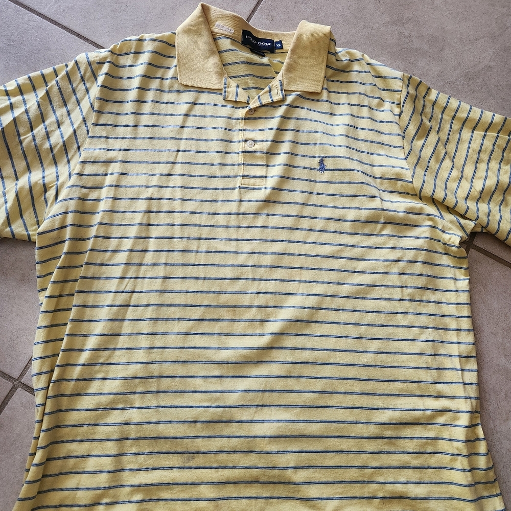 Mens yellow and blue Ralph Lauren golf s/s shirt